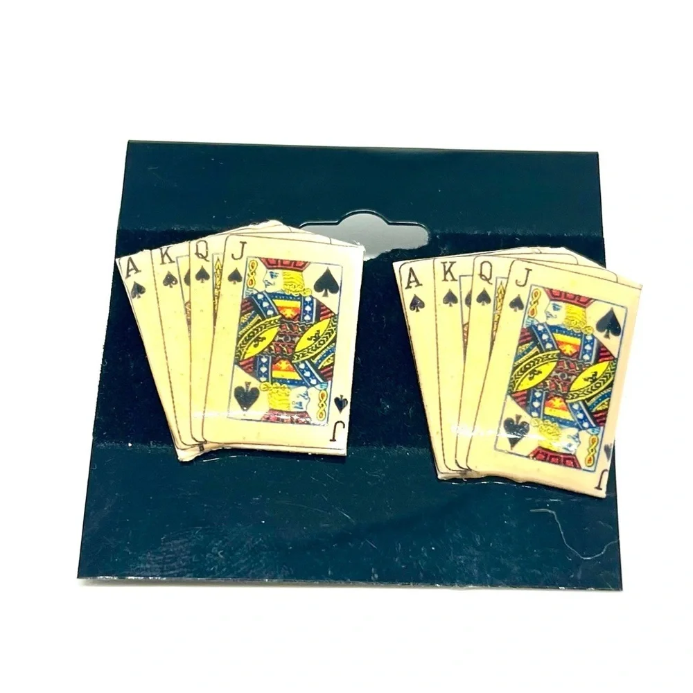 Vintage Handmade Playing Cards Earrings